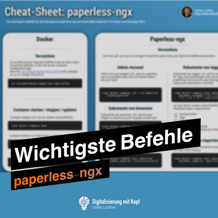 Cheatsheet: Paperless-ngx (wichtigste Befehle auf einen Blick)